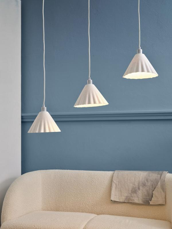 OSRAM Pendelleuchte Decor Pulp 3-flammig weiß aus Metall und Pappmaschee für 3 x E14