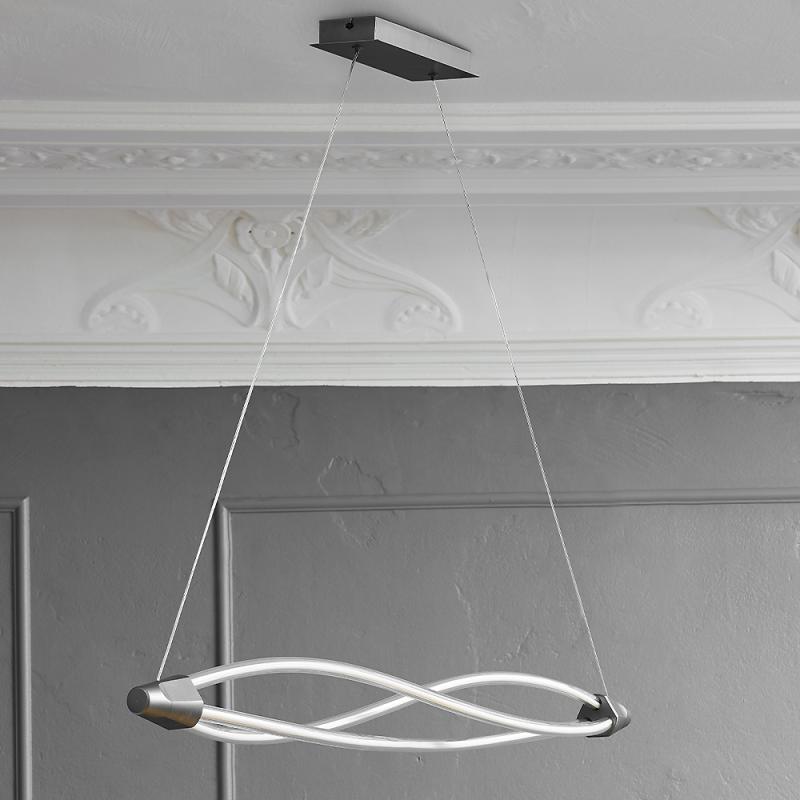 Osram Pendelleuchte Decor Swirl in Dunkelgrau / Transparent dimmbar mit warmweißem Licht - auffälliges Filament-Design