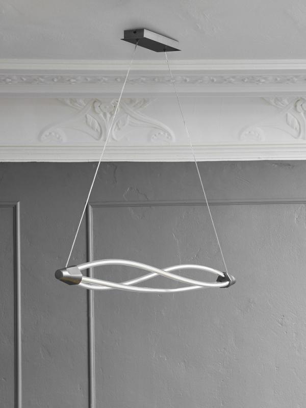 Osram Pendelleuchte Decor Swirl in Dunkelgrau / Transparent dimmbar mit warmweißem Licht - auffälliges Filament-Design