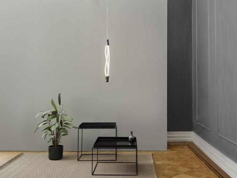 Osram Pendelleuchte Decor Swirl in Dunkelgrau / Transparent dimmbar mit warmweißem Licht - auffälliges Filament-Design