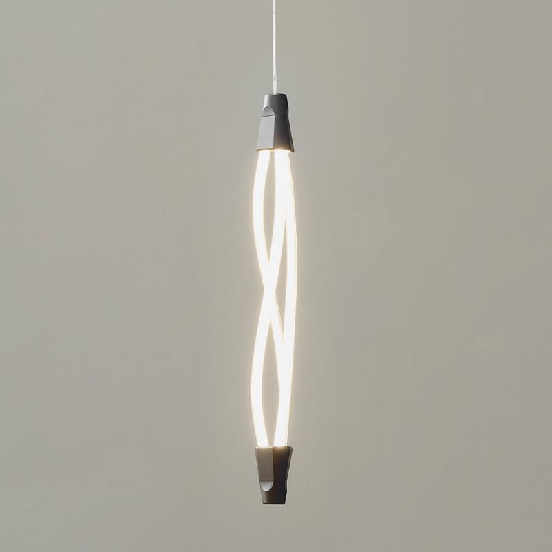 Osram Pendelleuchte Decor Swirl in Dunkelgrau / Transparent dimmbar mit warmweißem Licht - auffälliges Filament-Design