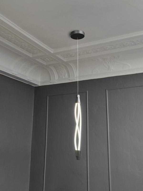 Osram Pendelleuchte Decor Swirl in Dunkelgrau / Transparent dimmbar mit warmweißem Licht - auffälliges Filament-Design