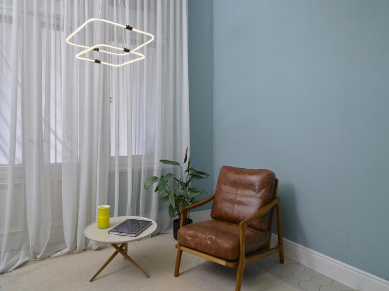 Osram Pendelleuchte Decor Tetragon Double in Anthrazit / Transparent 3-stufige dimmbar mit warmweißem Licht - imposantes Filament-Design