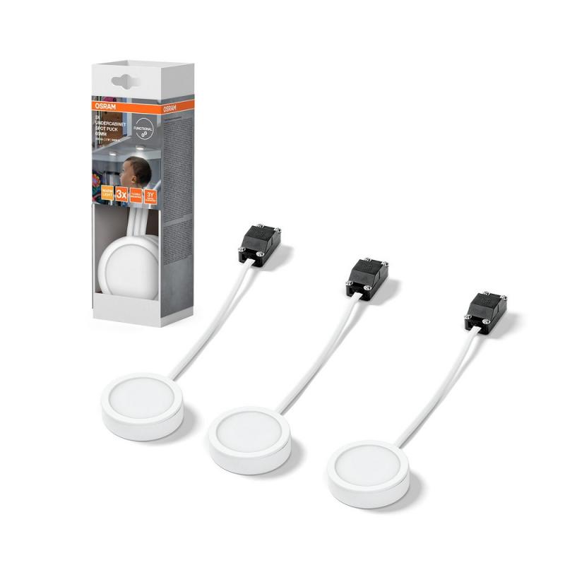 OSRAM  Undercabinet Spot Puck 65mm 3 x 3W White Spotleuchten für Unterschrankbeleuchtung warmweißes Licht