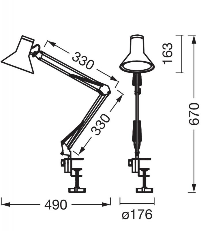 OSRAM Office Line Desk Retro Clip Schreibtischlampe 9W 3000K Dimmbar Weiß