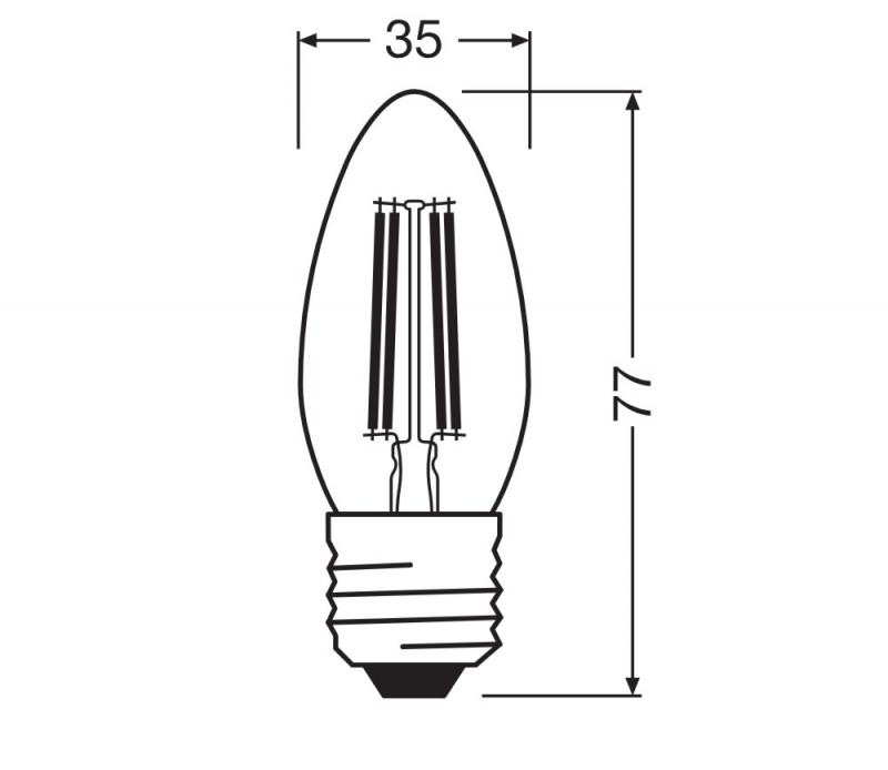 Ledvance E27 LED Kerzenlampe Filament  B40 Classic klar 34W wie 40W 2700K warmweißes Licht