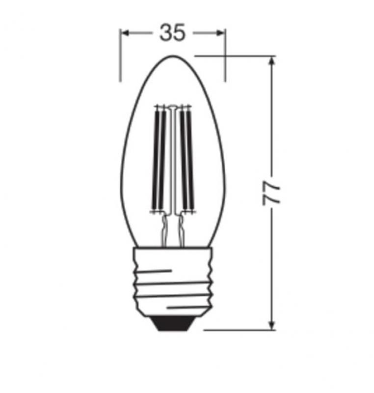 OSRAM E27 LED Lampe Star Classic B 40 Filament 3.4W wie 40W warmweißes Licht