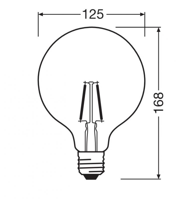 Ledvance E27 LED Filament Kugellampe Globe125 Classic klar 5,9W wie 60W 2700K warmweißes Licht