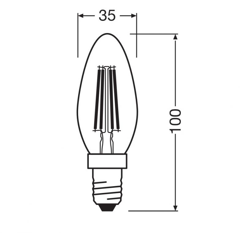 OSRAM E14 LED Kerzen Lampe Star Classic B 40 Filament 3.4W wie 40W warmweißes Licht