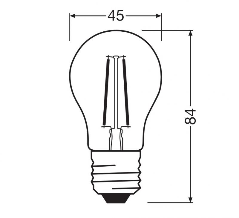 Ledvance E27 CLASSIC Filament LED Tropfen Lampe klar 1,8W wie 25W 2700K warmweiß
