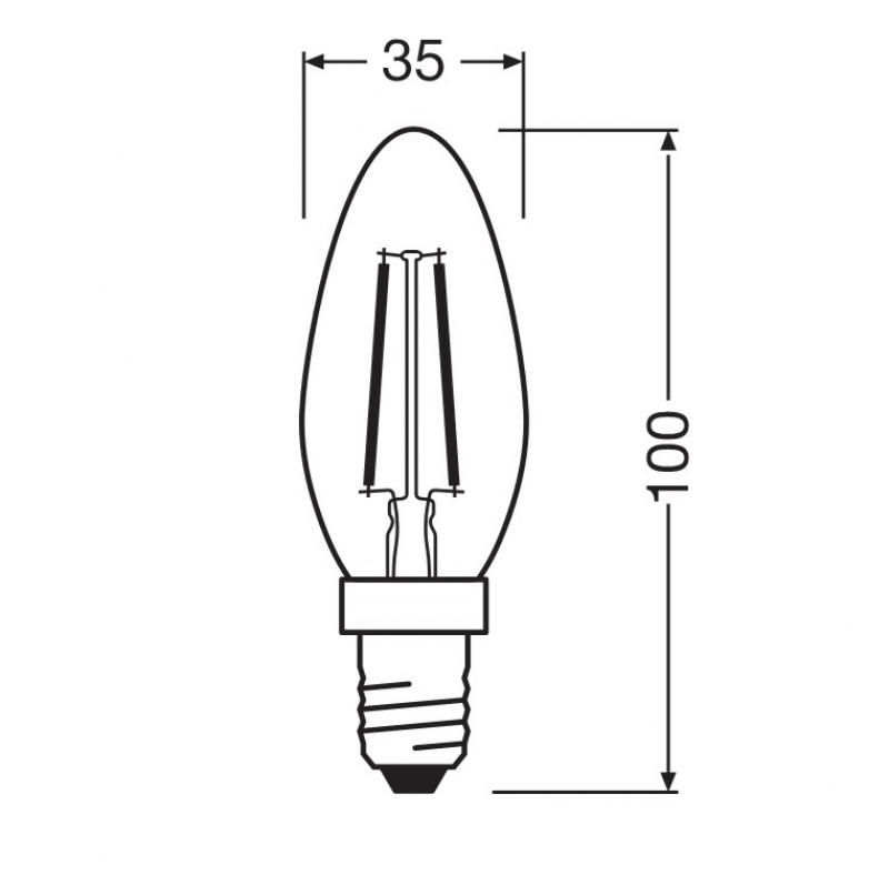2er Pack OSRAM E14 LED Star Classic B 40 Lampe Kerzenform matt 3,4W wie 40W warmweißes Licht