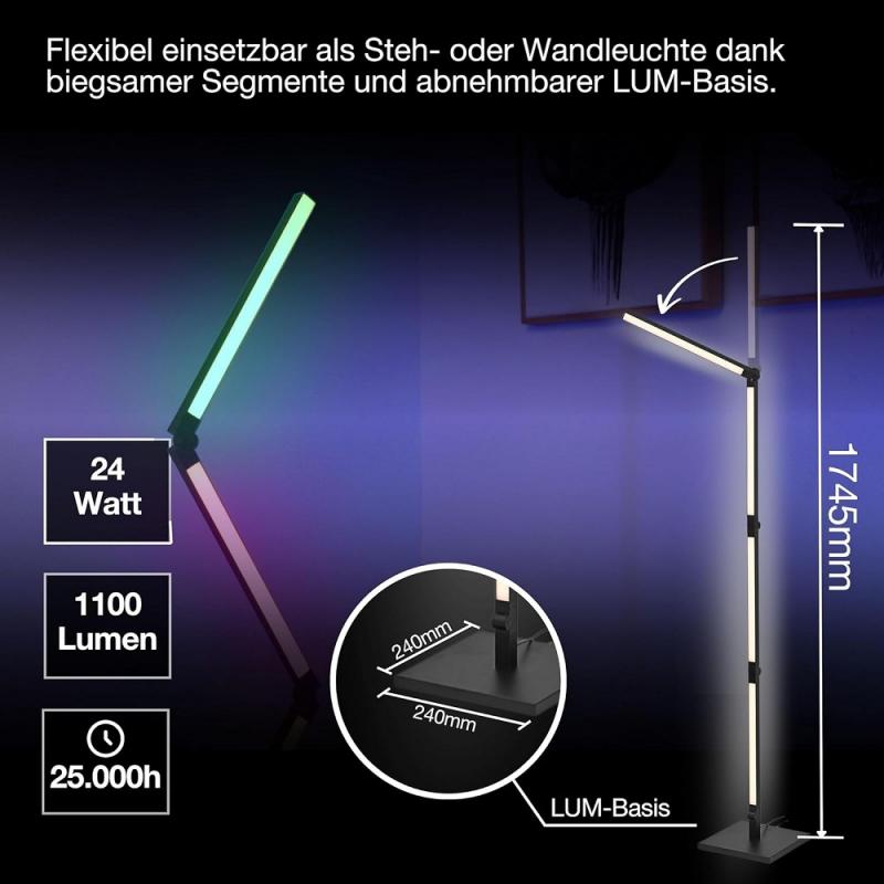 174cm OSRAM SMART+ WiFi Convert Magic LED-Dekoleuchte - dynamischer Magic RGB-Lichteffekt