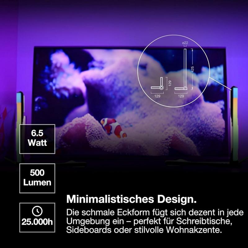 Osram SMART+ WIFI  TABLE CORNER Magic Tischleuchte RGBW Farbwechsel Remote Control Dimmbar - Aluminium schwarz