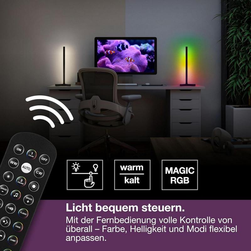 Osram SMART+ WIFI  TABLE CORNER Magic Tischleuchte RGBW Farbwechsel Remote Control Dimmbar - Aluminium schwarz