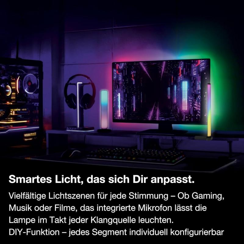 Osram SMART+ WIFI  TABLE CORNER Magic Tischleuchte RGBW Farbwechsel Remote Control Dimmbar - Aluminium schwarz