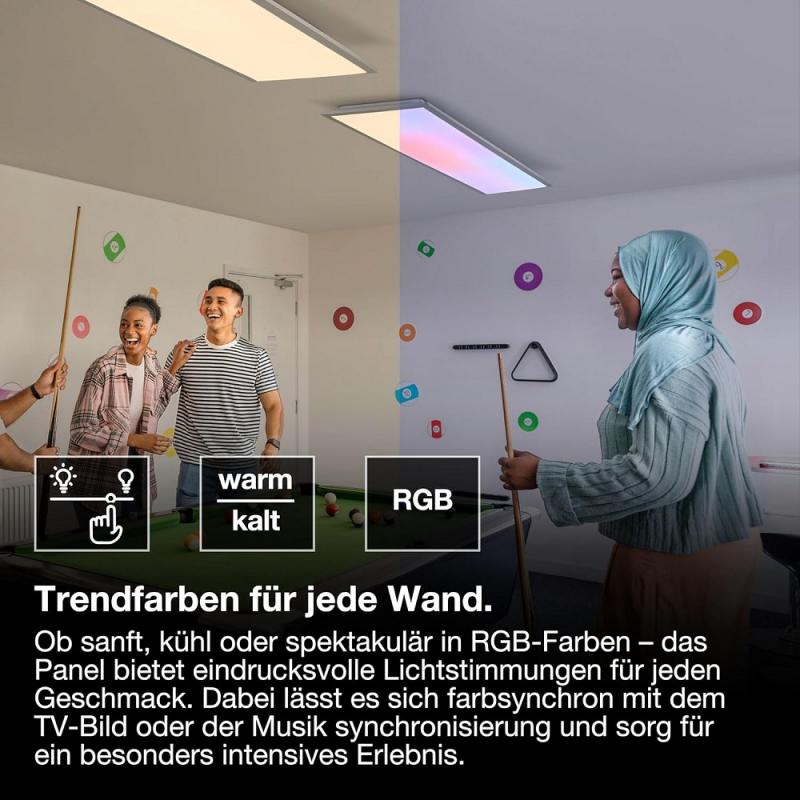 OSRAM SMART+ WiFi Planon Magic Panelleuchte RGBW 120x30cm weiß Steuerung via App oder Fernbedienung