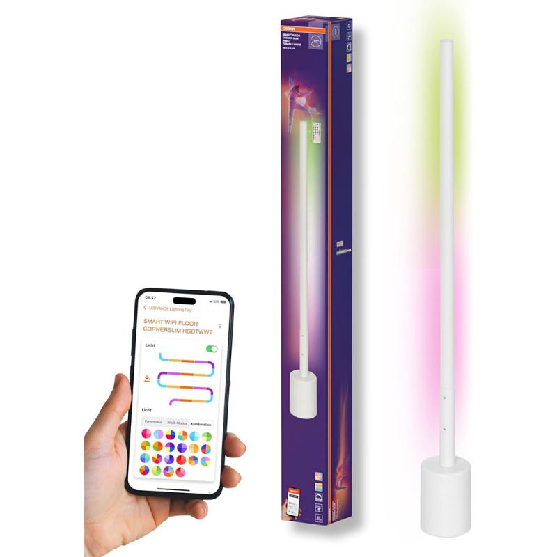 80cm OSRAM  WiFi Smart+ WiFi Schlanke LED Stehleuchte Corner SLIM mit RGBW in Weiß