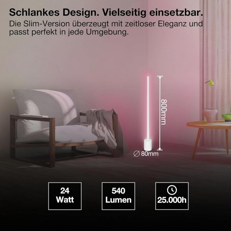 80cm OSRAM  WiFi Smart+ WiFi Schlanke LED Stehleuchte Corner SLIM mit RGBW in Weiß
