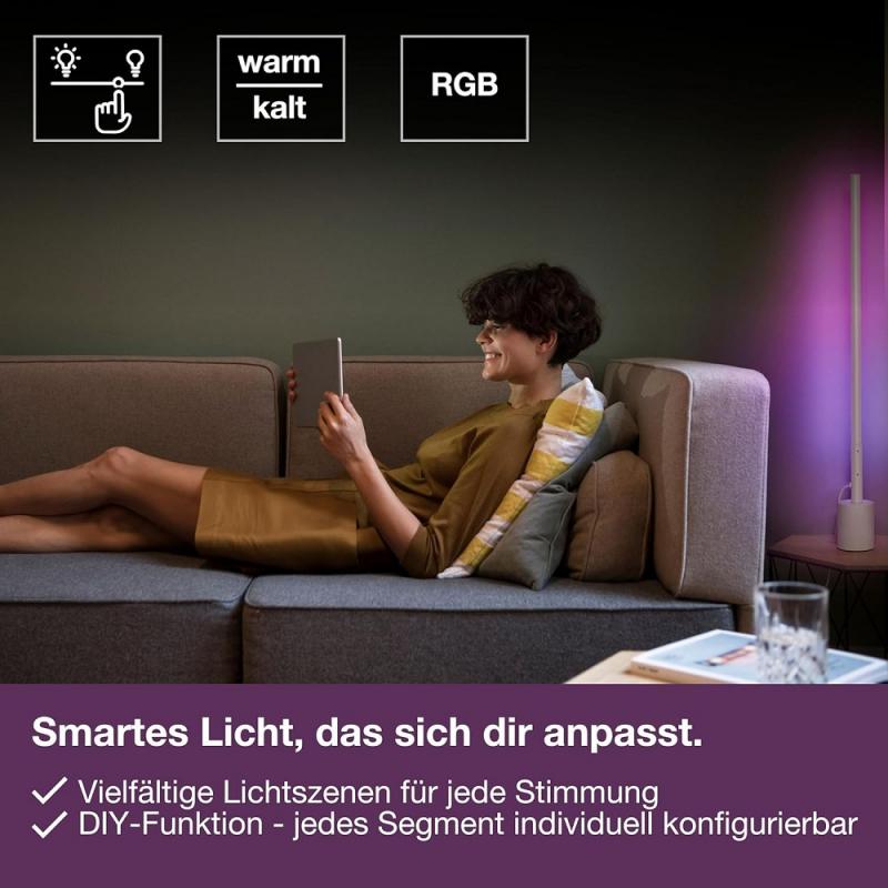 80cm OSRAM  WiFi Smart+ WiFi Schlanke LED Stehleuchte Corner SLIM mit RGBW in Weiß