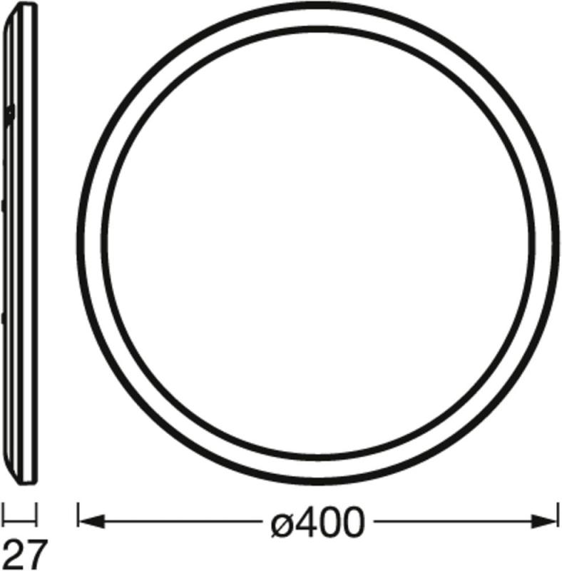 Osram Smart+ WiFi Orbis Ultra Slim Deckenleuchte in Schwarz Ø 40 cm mit Backlight - RGB und Tunable White