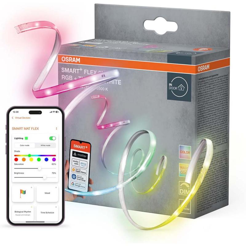 2M OSRAM Smart+ Matter LED-Streifen Flex RGB Tunable White indoor IP20