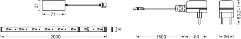 2M OSRAM Smart+ Matter LED-Streifen Flex RGB Tunable White indoor IP20