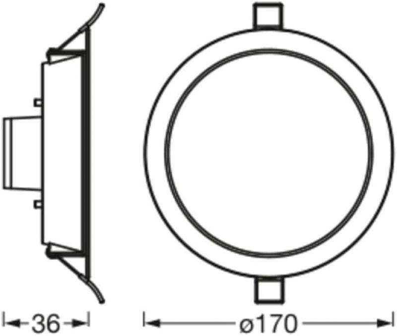 Osram SMART+ Matter WiFi Recess Einbauleuchte 170mm Multicolor - leistungsstark - Einbaudurchmesser 145 mm, Einbautiefe 70,0 mm