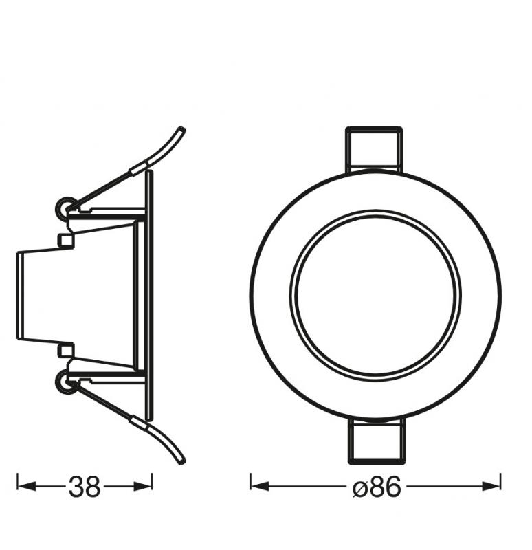 Osram SMART+ Matter WiFi Recess Einbauleuchte 86mm Multicolor, Einbaudurchmesser 70,0 mm , Einbautiefe 70,0 mm