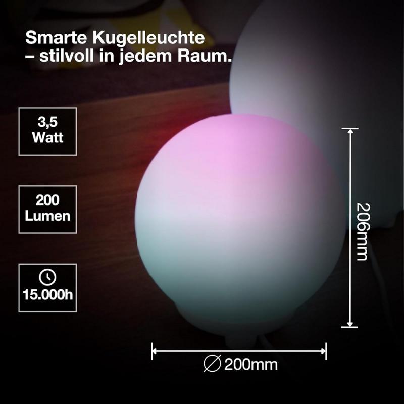 OSRAM Smart+ WiFi Tischleuchte Ball Magic Mini RGBW USB 20cm