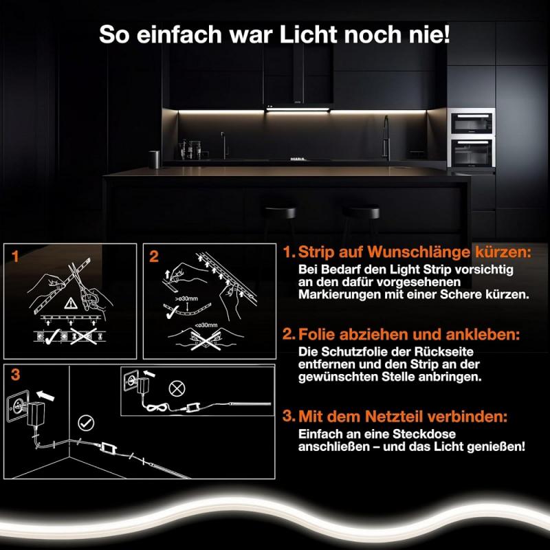 3 Meter Osram SMART+ WiFi COB LED-Strip Tunable White Remote Control IP20 indoor