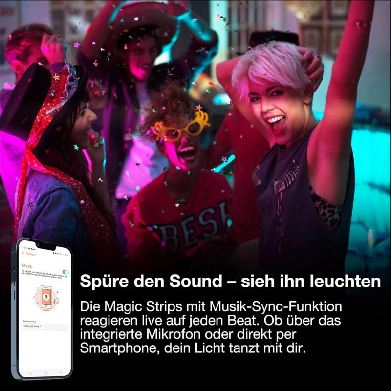 5M OSRAM Smart+ Wifi Flex LED-Streifen COB Magic RGB Remote Control Indoor IP20 - steuerbar über WiFi oder beigefügter Fernbedienung
