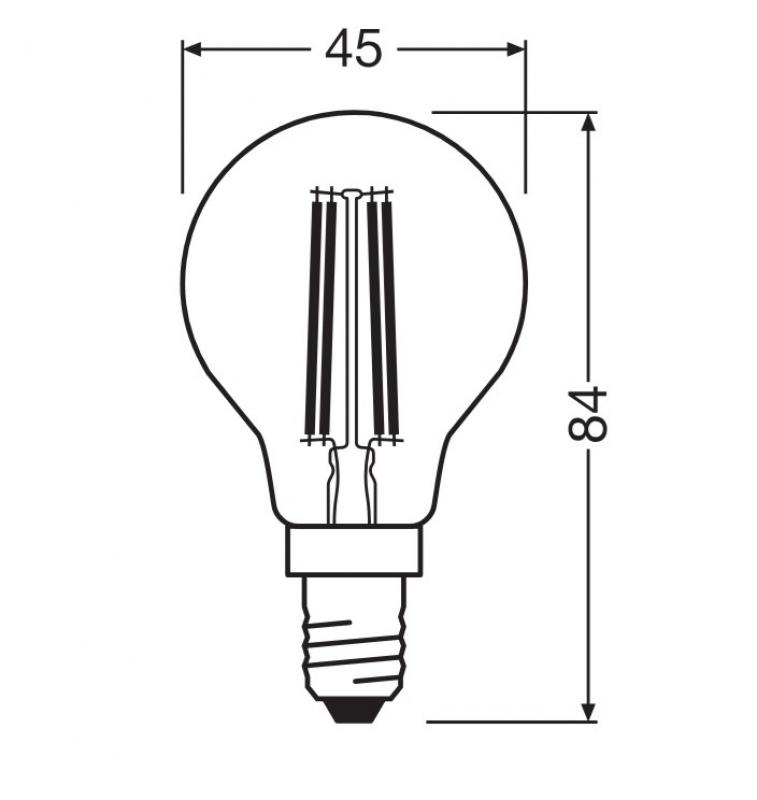 Ledvance E14 LED Filament Tropfenlampe Classic P60 Frosted 5,9W wie 60W 2700K warmweißes Licht