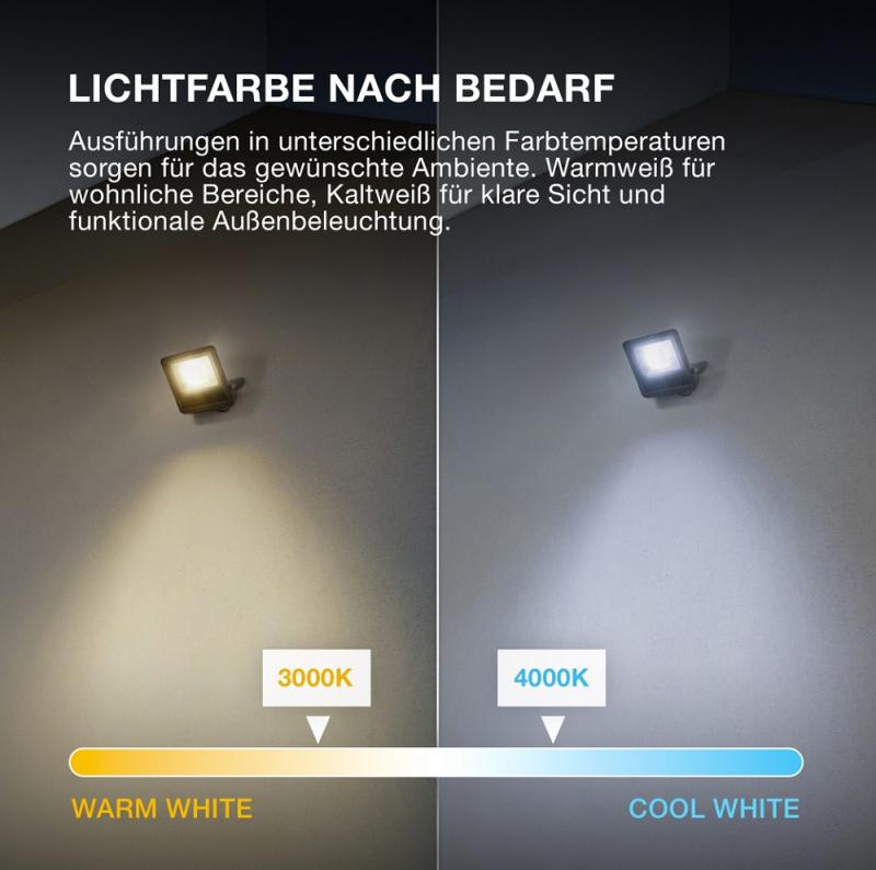 Osram LED Fluter Endura Flood LED 20W DG 4000K Neutralweiß IP65 grau