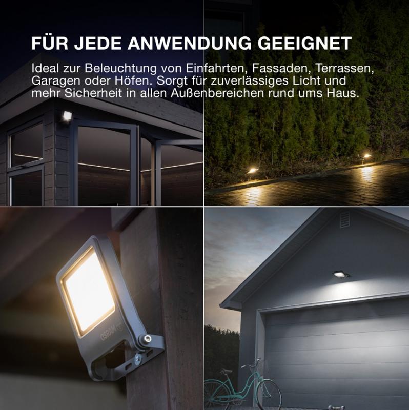 Osram LED Fluter Endura Flood LED 20W DG 4000K Neutralweiß IP65 grau