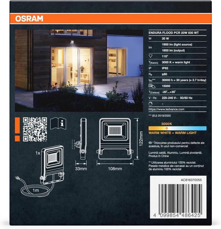 Osram Endura Flood LED Fluter 20W in weiß 3000K IP65