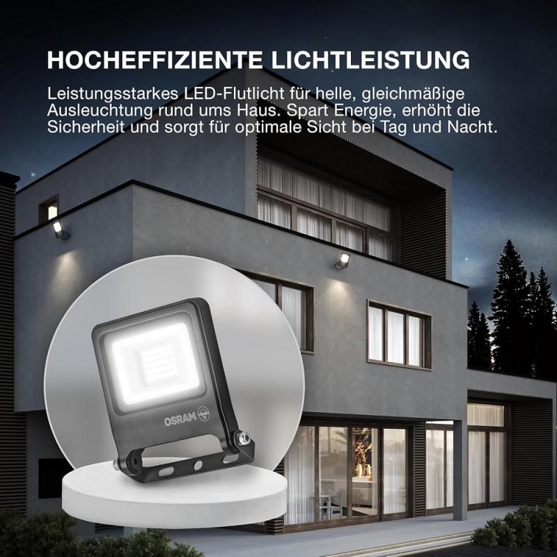 Osram Endura Flacher LED Fluter 30W 3000K warmweiß IP65 weiss Garagen- und Hofbeleuchtung