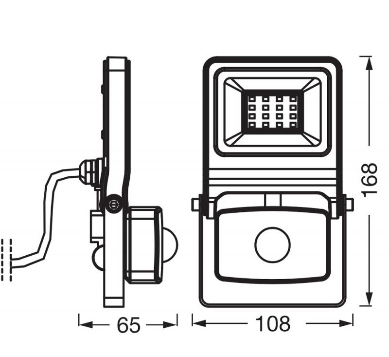 OSRAM LED Fluter Endura Flood Sensor 20W DG 4000K Neutralweiß IP44 grau
