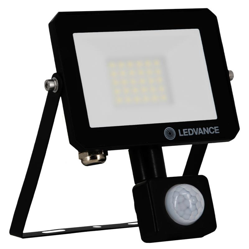 LEDVANCE Kompakter LED Fluter FLOODLIGHT EFFECT SENSOR 4000K neutralweißes Licht 20W  IP65 in Schwarz