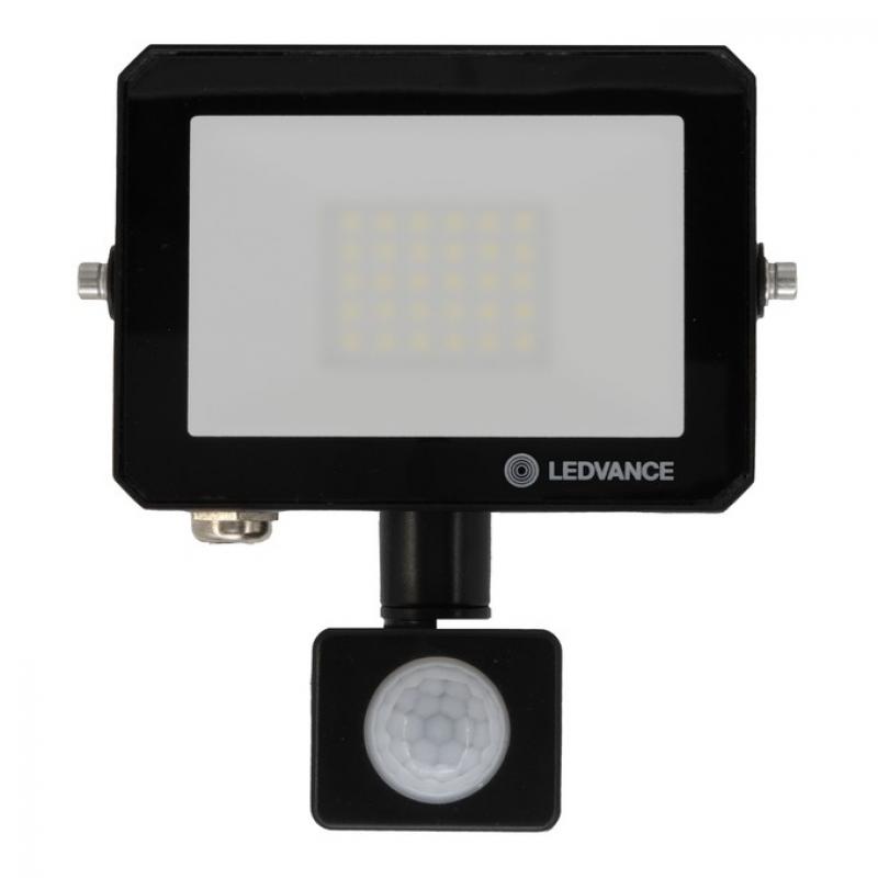 LEDVANCE Kompakter LED Fluter FLOODLIGHT EFFECT SENSOR 4000K neutralweißes Licht 20W  IP65 in Schwarz