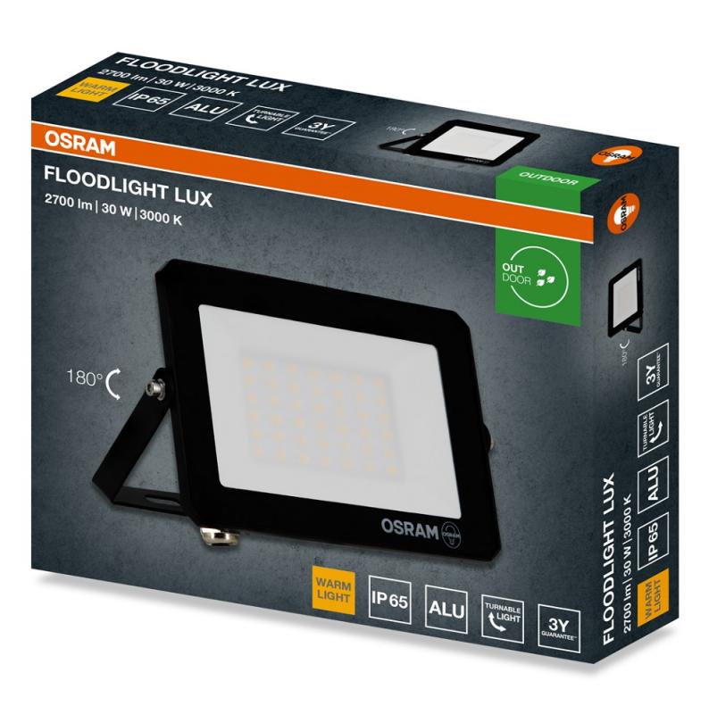 Osram LED Fluter LUX schwarz 3000K warmweißes Licht 30W IP65