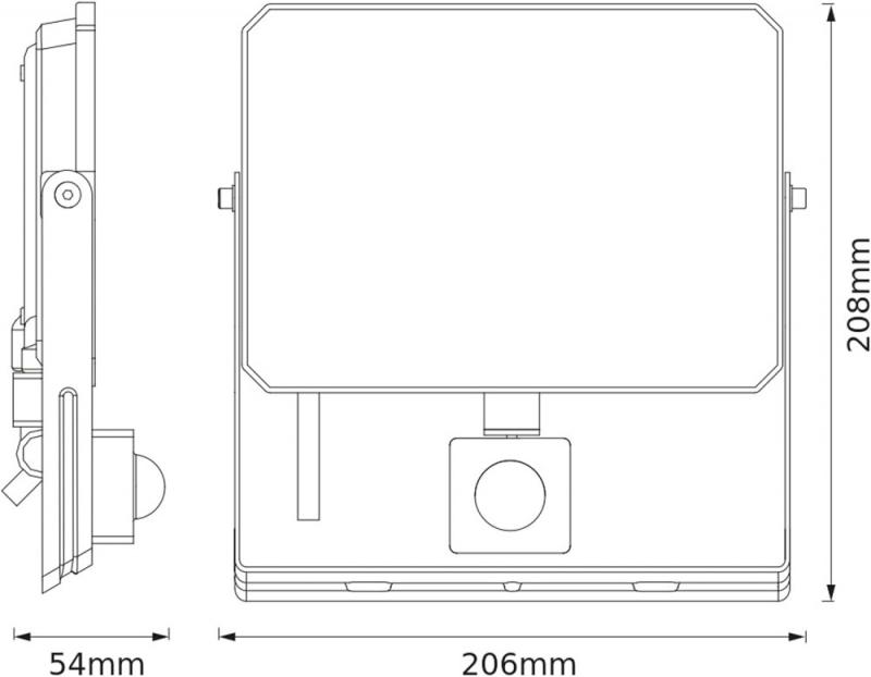 Osram LED Fassaden- und Garagenstrahler LUX mit Sensor schwarz 6500K kaltweißes Licht 50W IP65