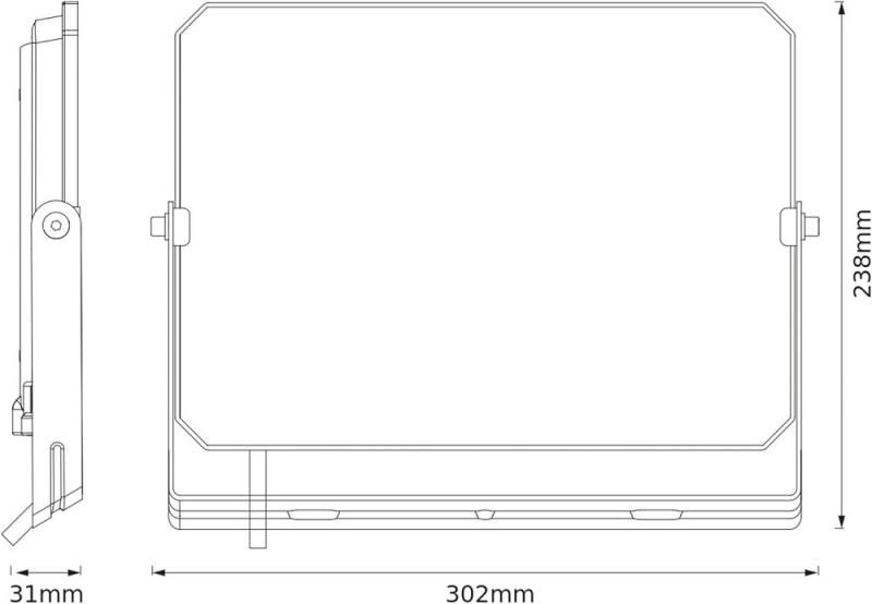 Osram Leistungsstarker LED Fassaden- und Flächenstrahler LUX schwarz 3000K warmweißes Licht 50W IP65
