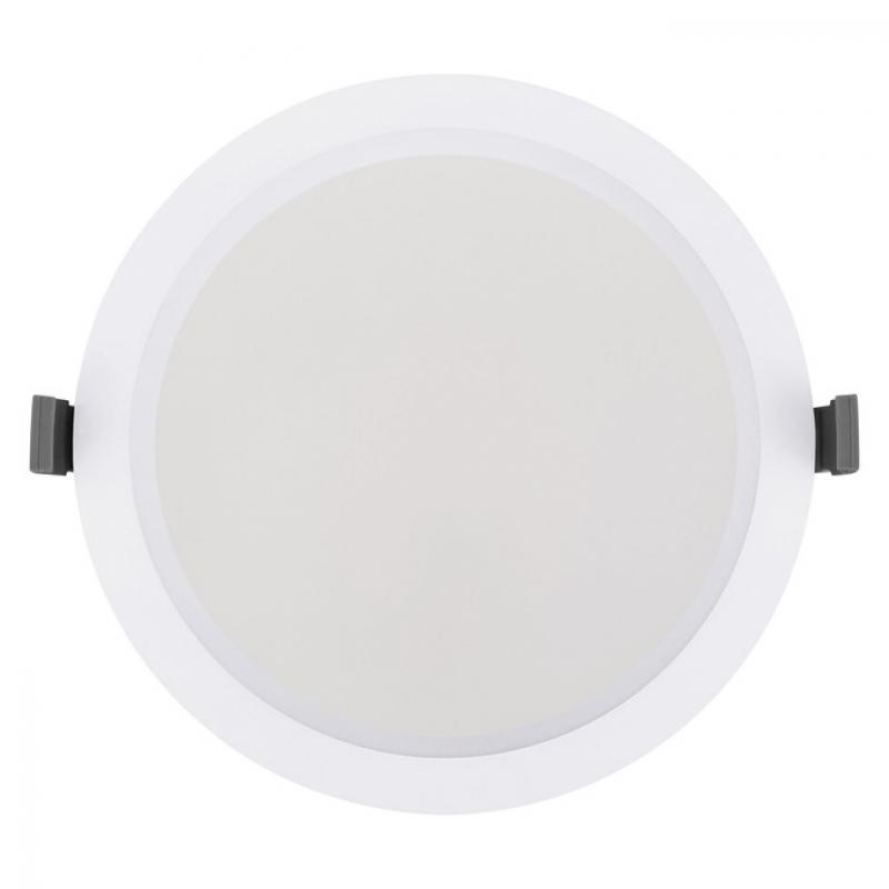 LEDVANCE LED Deckeneinbauleuchte 30–42W 3000–4000K IP44 250mm Multi Select weiß  Einbaudurchmesser: 250 mm
