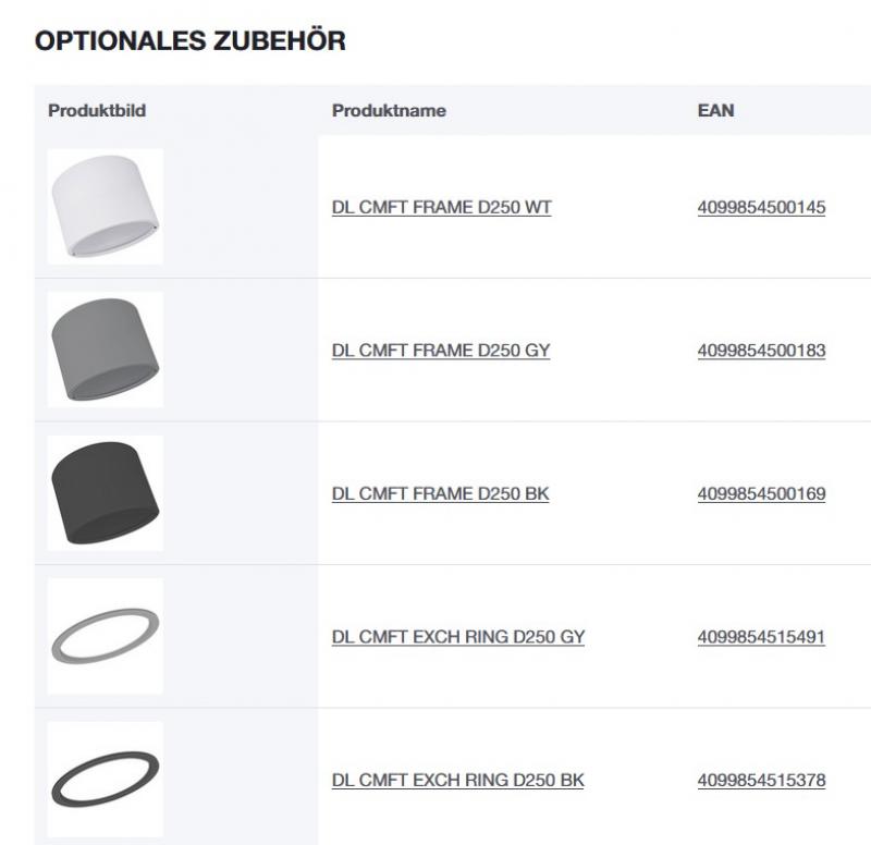 LEDVANCE DOWNLIGHT COMFORT UGR19 DL CMFT D250 P 42W ML 93040 U19 WT  Einbaudurchmesser 250mm , Einbautiefe 124mm