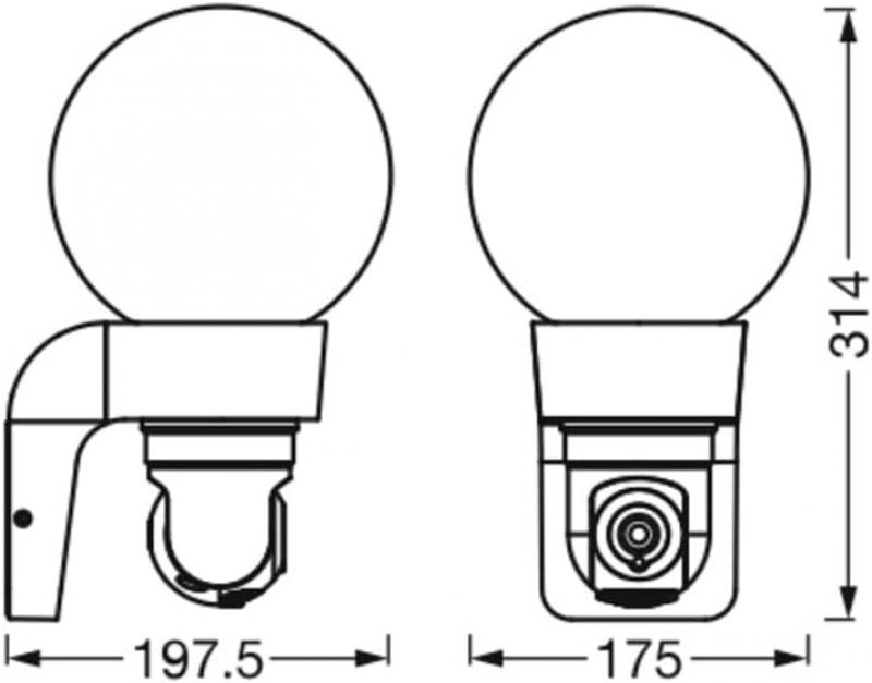 OSRAM Smart+ WiFi Globe Camera Track & Trace mit Sensor, Freisprecheinrichtung, Alarm-Funktion