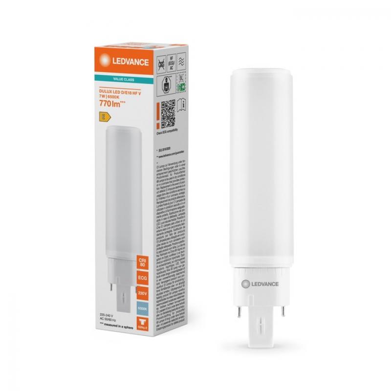 Ledvance DULUX LED D/E HF & AC MAINS VALUE DULUX LED D/E18 HF & AC MAINS VALUE 7W 865 G24Q-2