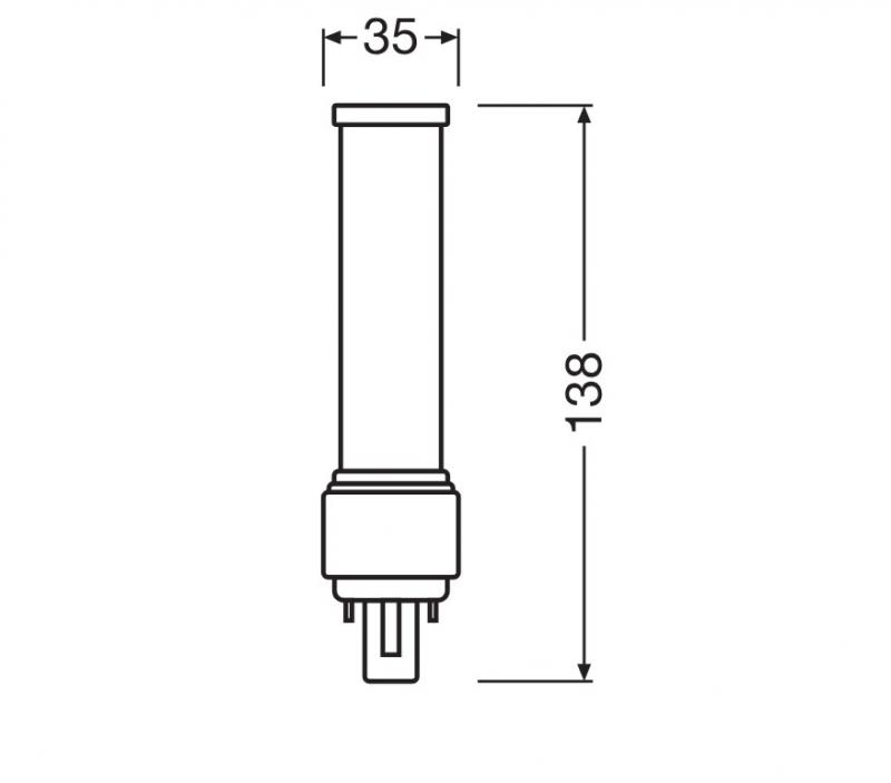 Ledvance DULUX LED Kompaktlampe D EM & AC MAINS VALUE DULUX LED D13 EM & AC MAINS VALUE 6W 865 G24D-1