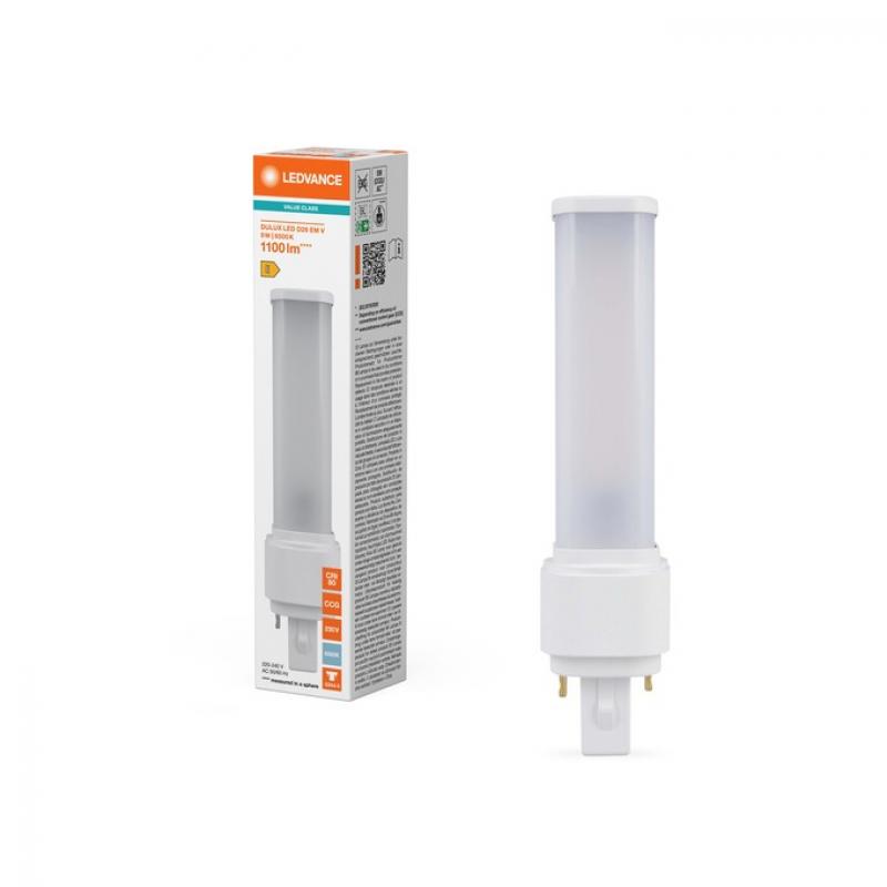 LEDVANCE DULUX LED D EM & AC MAINS VALUE DULUX LED D26 EM & AC MAINS VALUE 9W 865 G24D-3 für KVG/VVG und Netzbetrieb