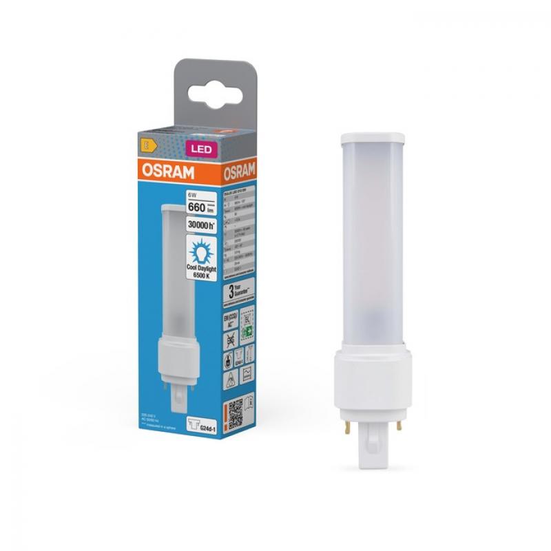 OSRAM DULUX D13 LED 2Pin G24d-1 6500K kaltweiß EM für KVG/VVG 6W wie 13W