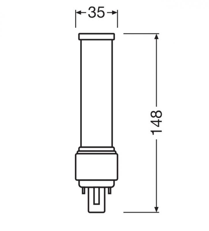 Osram Dulux D18 LED 2Pin G24d-2 6500K kaltweißes Licht  KVG/VVG 7W Ersatz 18W